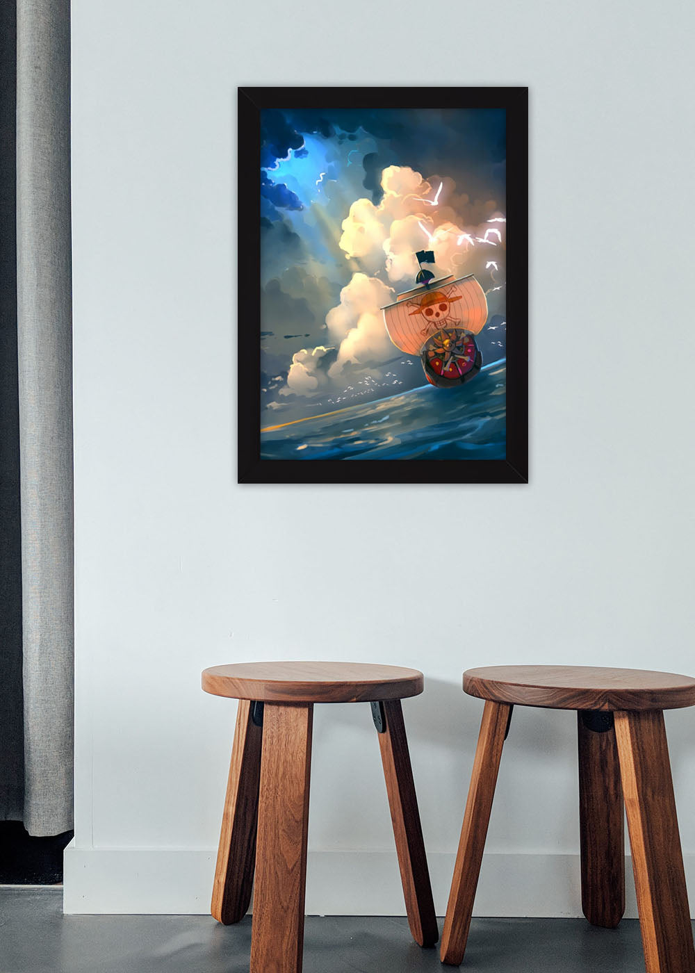 Quadro Decorativo One Piece - Thousand Sunny - Com vidro