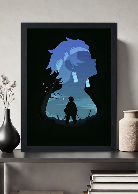 Quadro Decorativo Demon Slayer Tanjiro Kamado - Com vidro