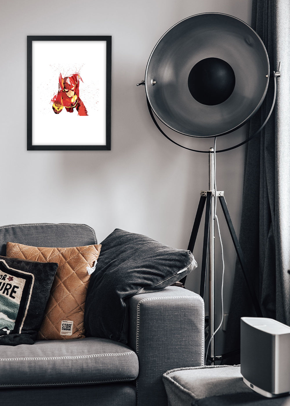 Quadro The Flash corrida - Com vidro