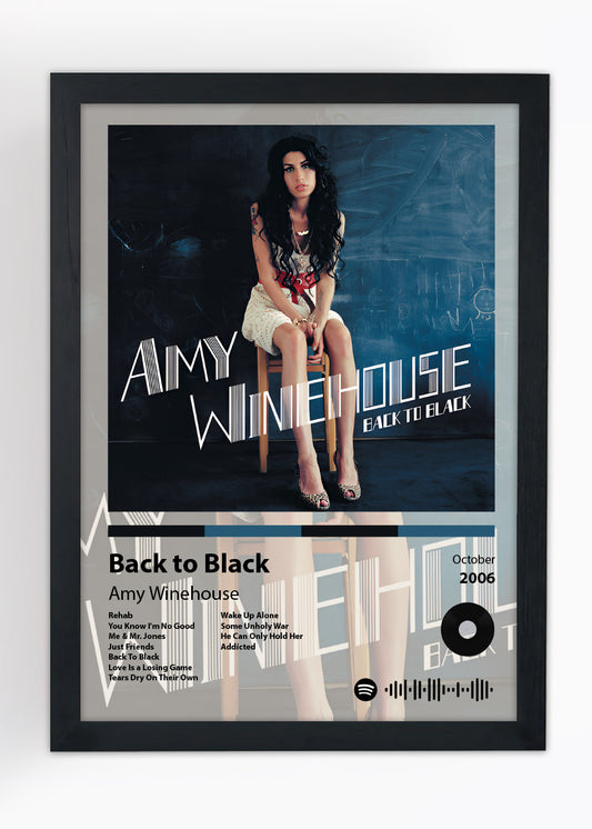 Quadro Decorativo Back To Black - Amy Winehouse