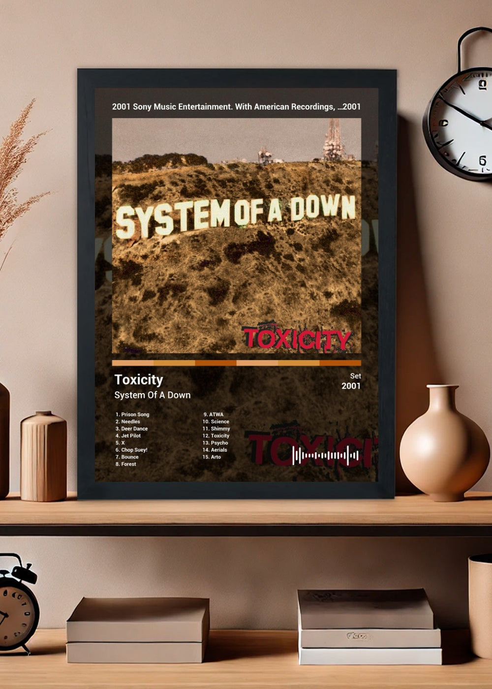 Quadro Decorativo System Of A Down Toxicity (Dark) Com Vidro