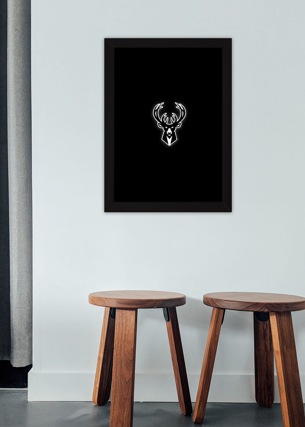 Quadro Decorativo Milwaukee Bucks - Com vidro