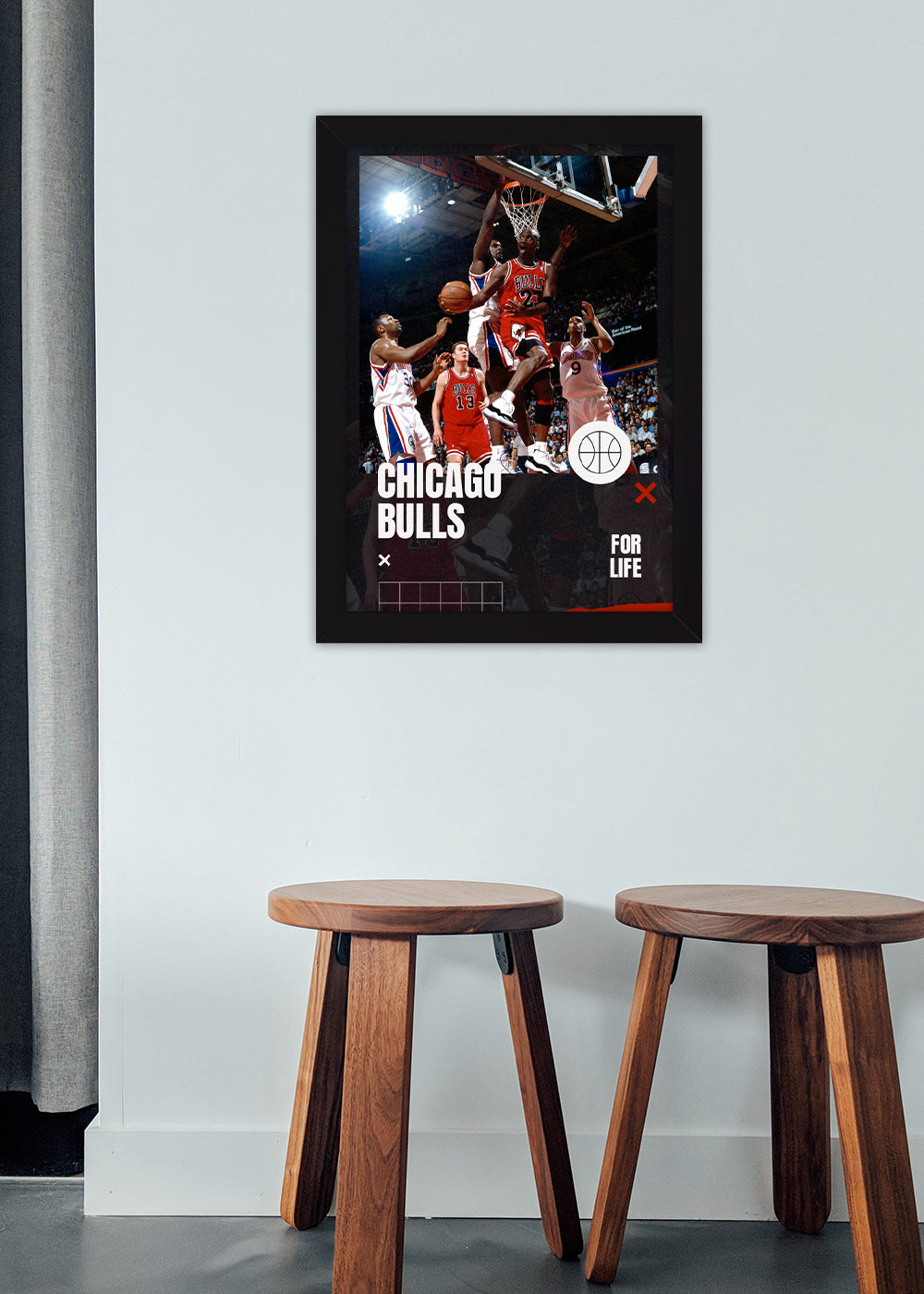 Quadro Chicago Bulls For Life - Com vidro