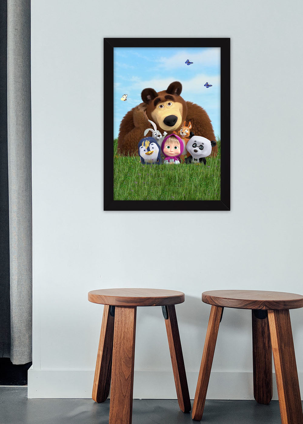 Quadro Decorativo Masha e o Urso - Com vidro