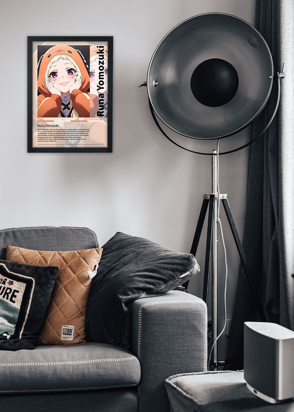 Quadro Decorativo Runa Yomozuki - Kakegurui - Com vidro