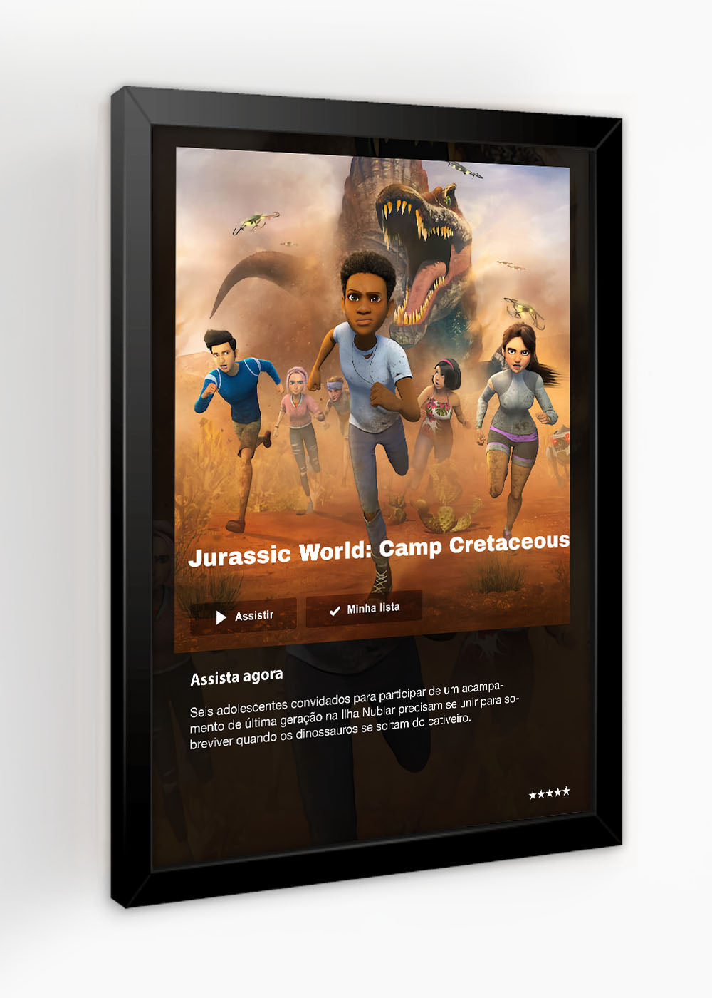 Quadro Decorativo Jurassic World Camp Cretaceous - Com vidro