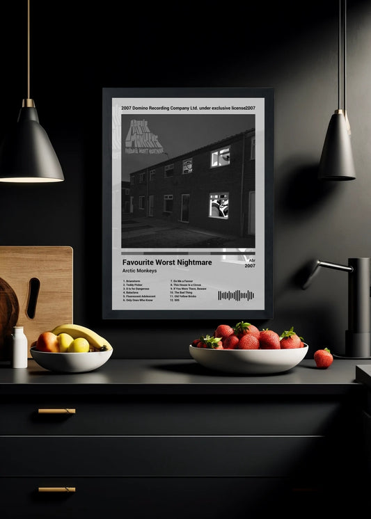 Quadro Arctic Monkeys Favourite W... (Black&white) Com Vidro