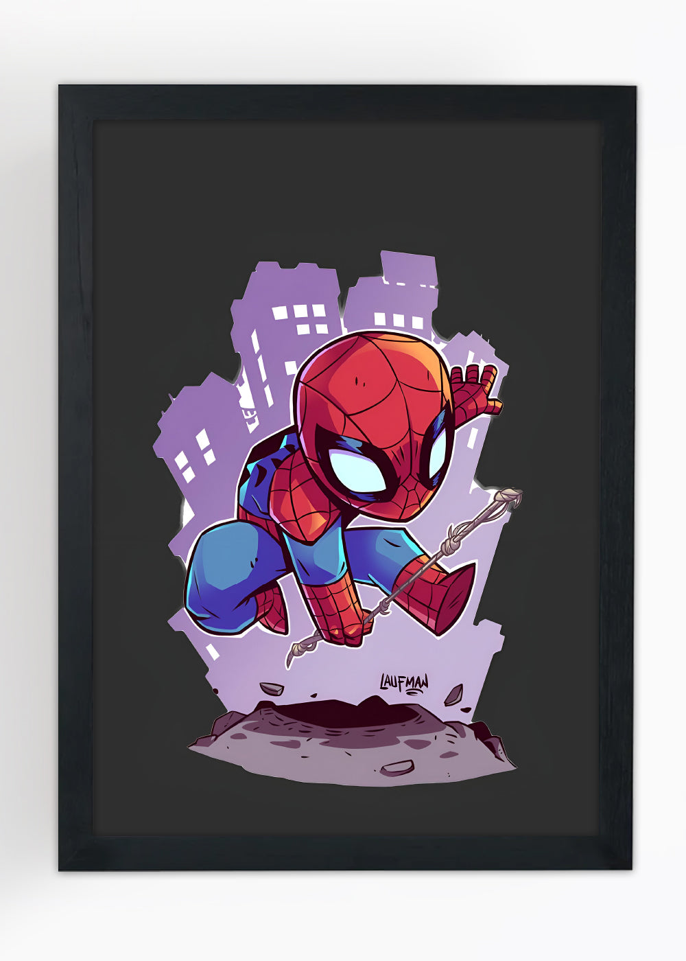 Quadro Decorativo Homem aranha criança - Com vidro
