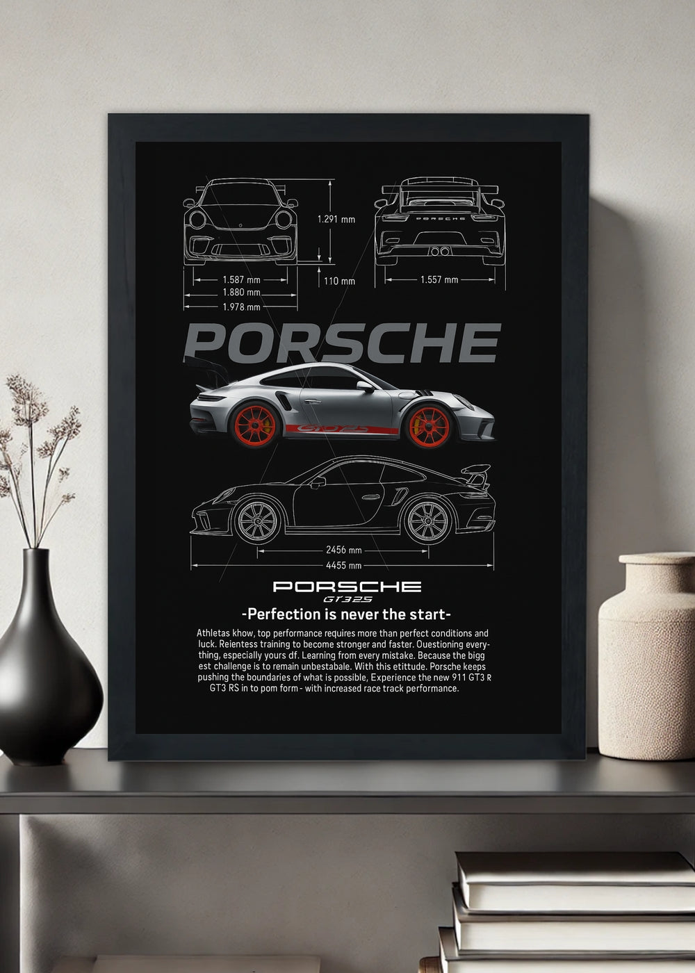 Quadro Porsche 911 GT3 RS – Com vidro