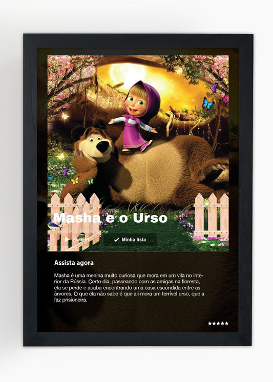 Quadro Decorativo Masha e o Urso o filme - Com vidro