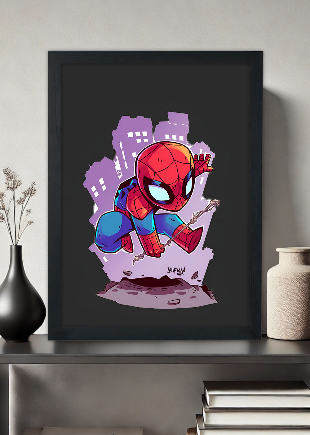 Quadro Decorativo Homem aranha criança - Com vidro