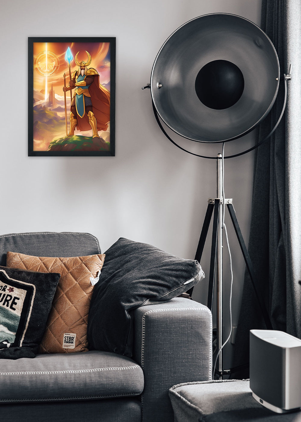 Quadro Reino de asgard e seu guardião - Com vidro