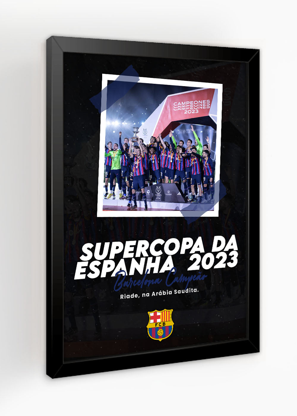 Quadro Supercopa da Espanha 2023 - Com vidro