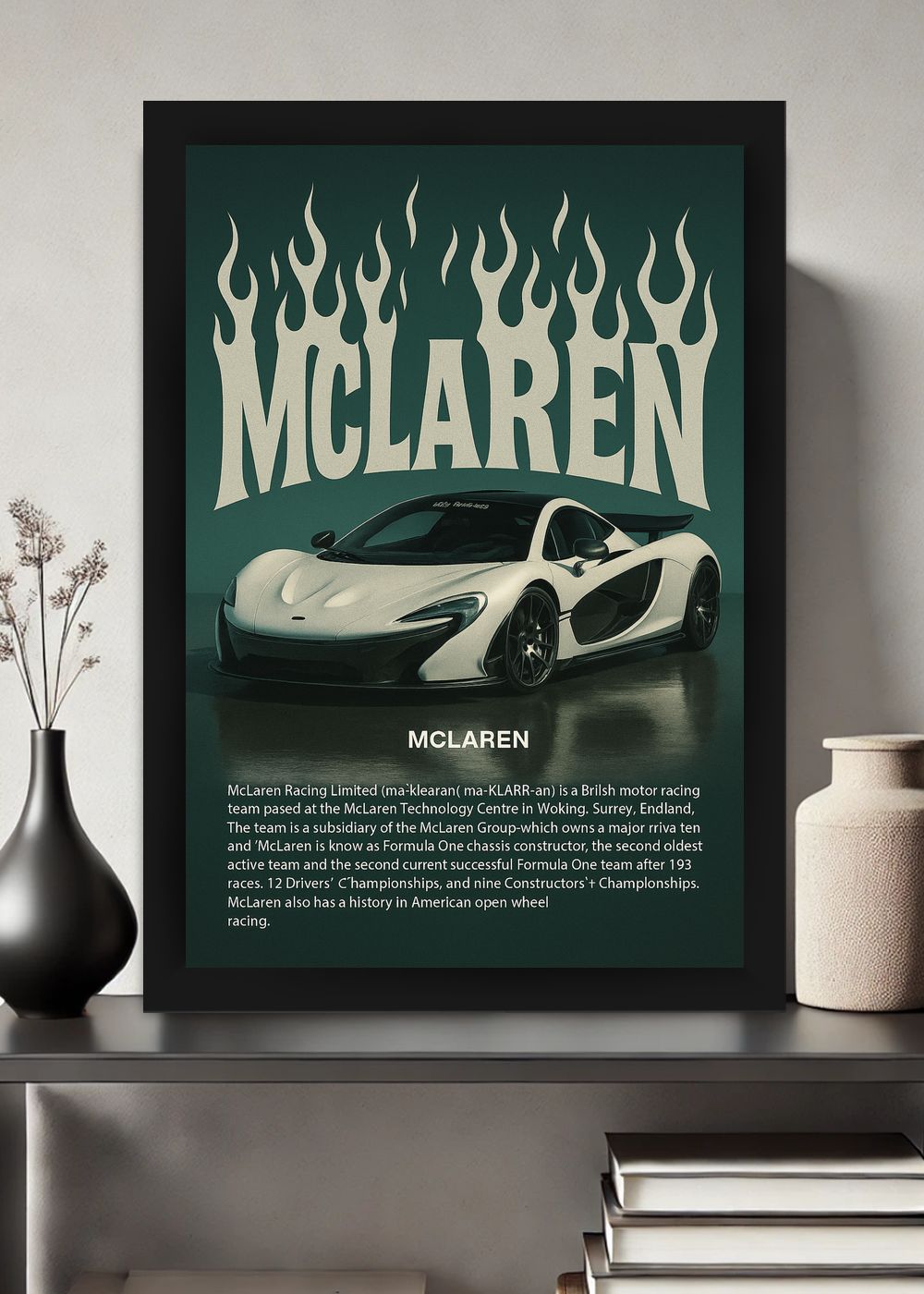 Quadro Decorativo McLaren P1 Lenda das Ruas Com Vidro