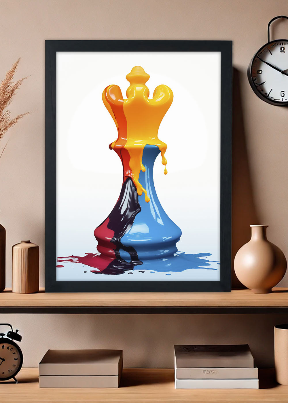 Quadro Decorativo Peça do xadrez Abstrato - Com vidro