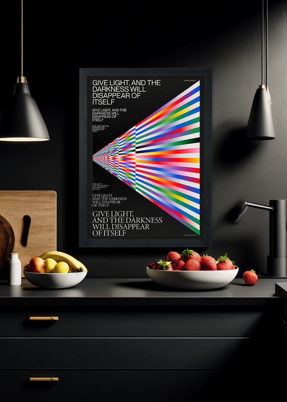 Quadro Decorativo Abstrato highlights Colors - Com vidro