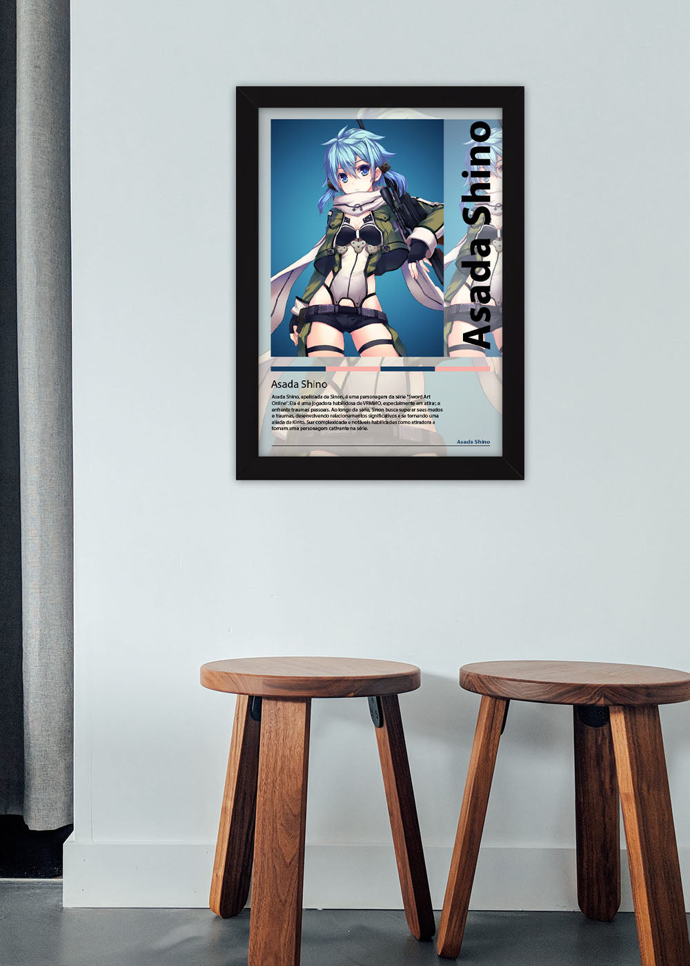 Quadro Decorativo Asada Shino - Sword Art Online - Com vidro