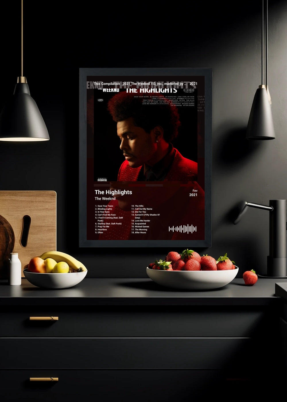 Quadro The Weeknd The Highlights (Colored) Com Vidro