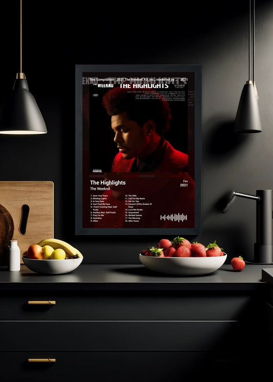Quadro The Weeknd The Highlights (Colored) Com Vidro