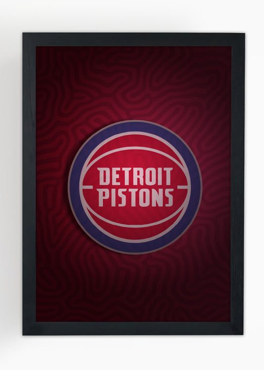 Quadro Decorativo Detroit Pistons 2023 - Com vidro