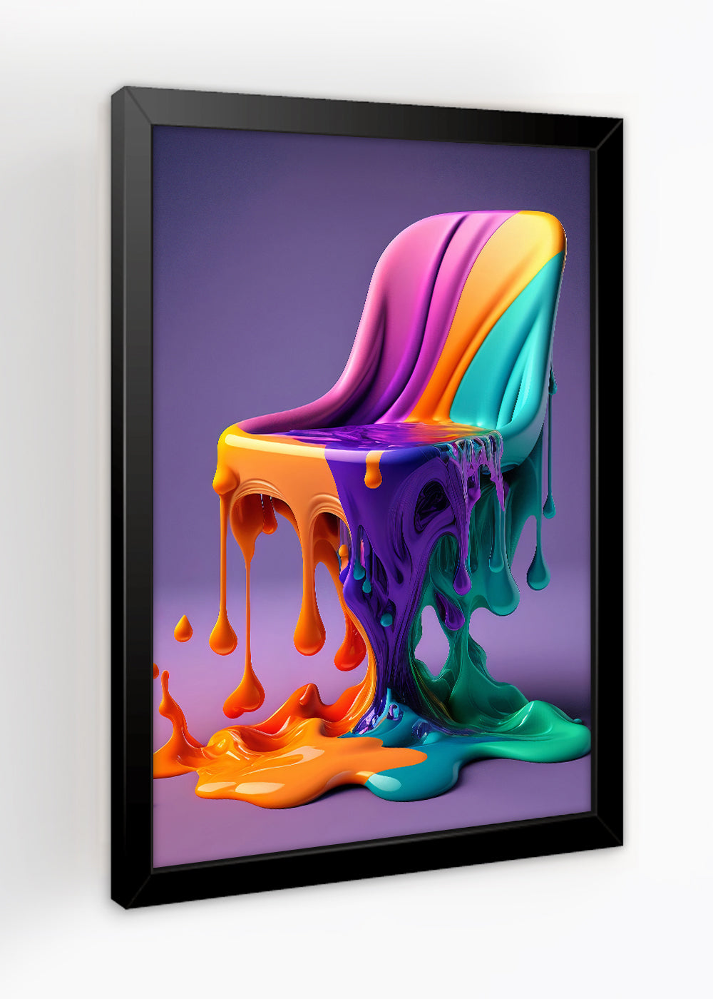 Quadro Decorativo cadeira de escritório Abstrata - Com vidro