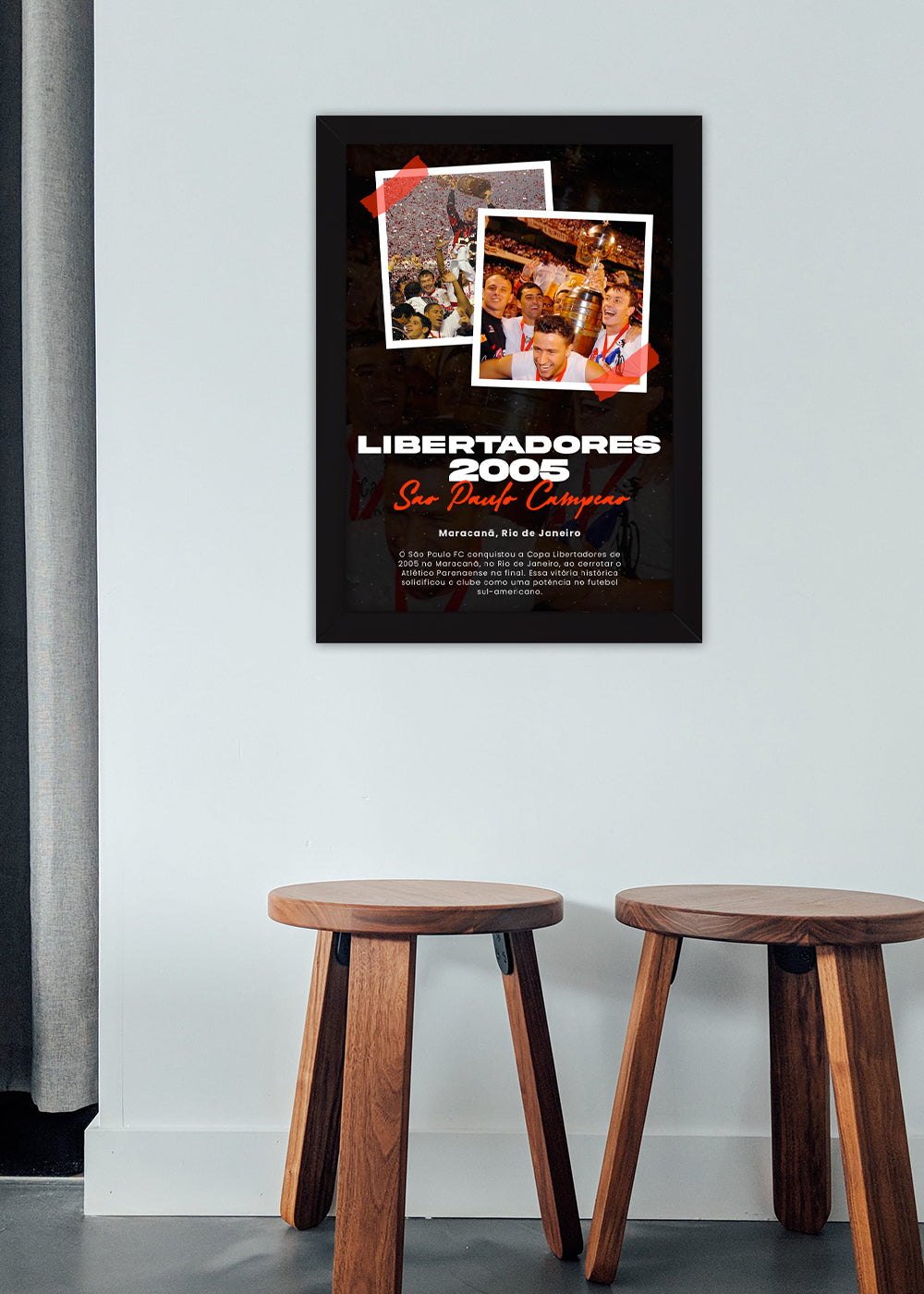 Quadro São Paulo FC - Campeão Libertadores 2005 - Com vidro