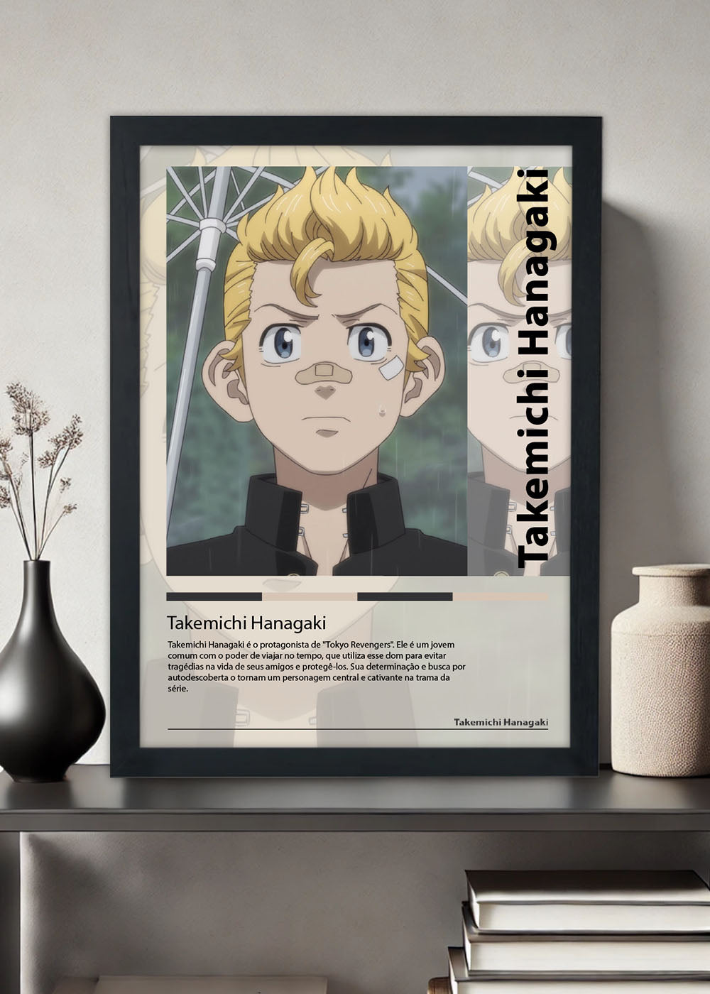 Quadro Decorativo Takemichi Tokyo Revengers - Com vidro