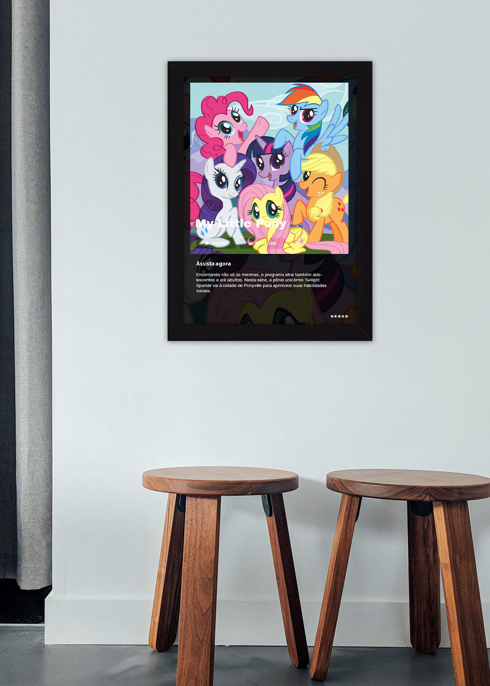 Quadro Decorativo My Little Pony: A Amizade... - Com vidro