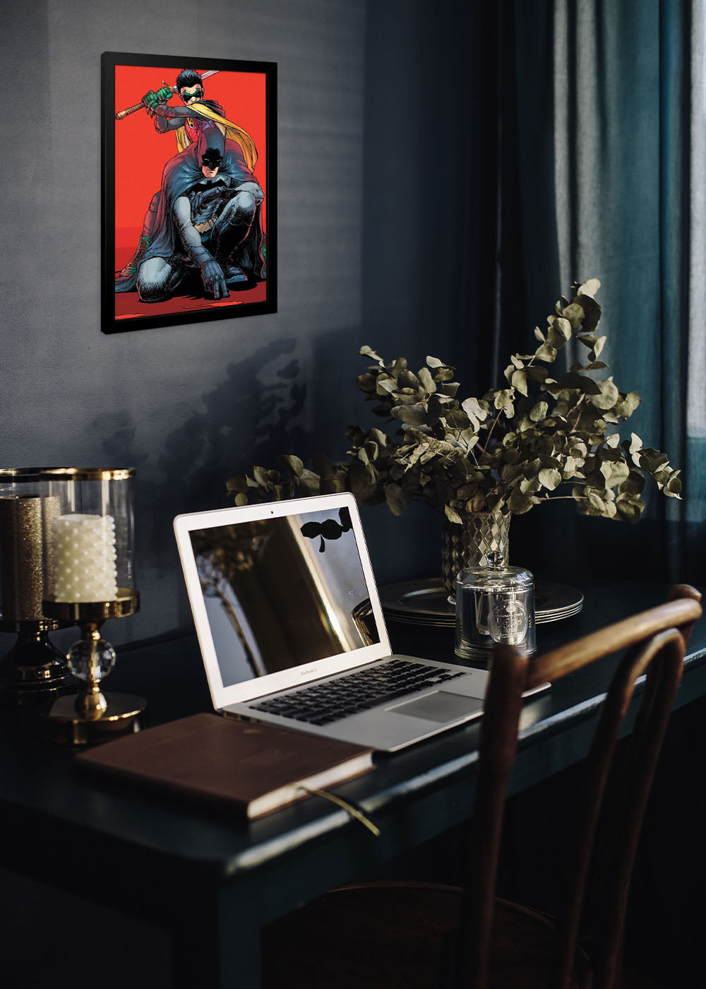 Quadro Decorativo Robin e Batman - DC - Com vidro