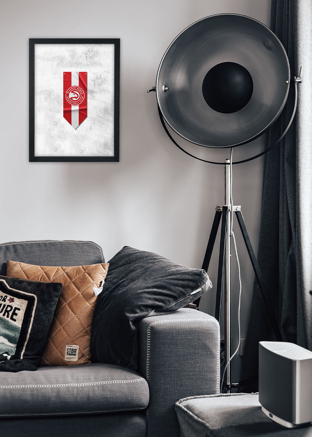 Quadro Decorativo Atlanta Hawks - Com vidro