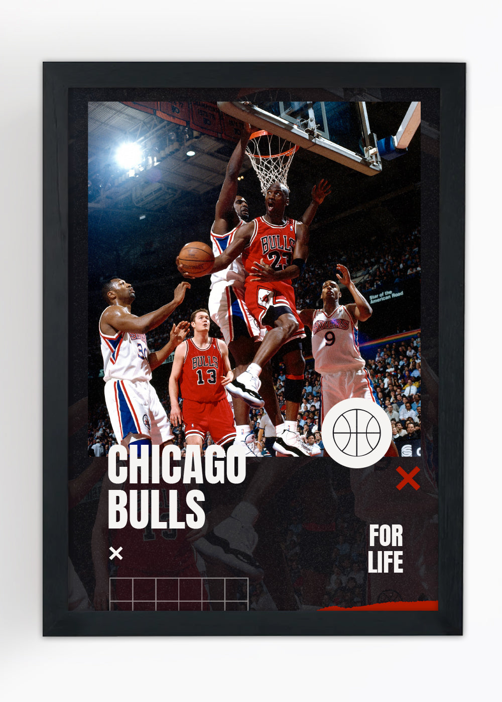 Quadro Chicago Bulls For Life - Com vidro