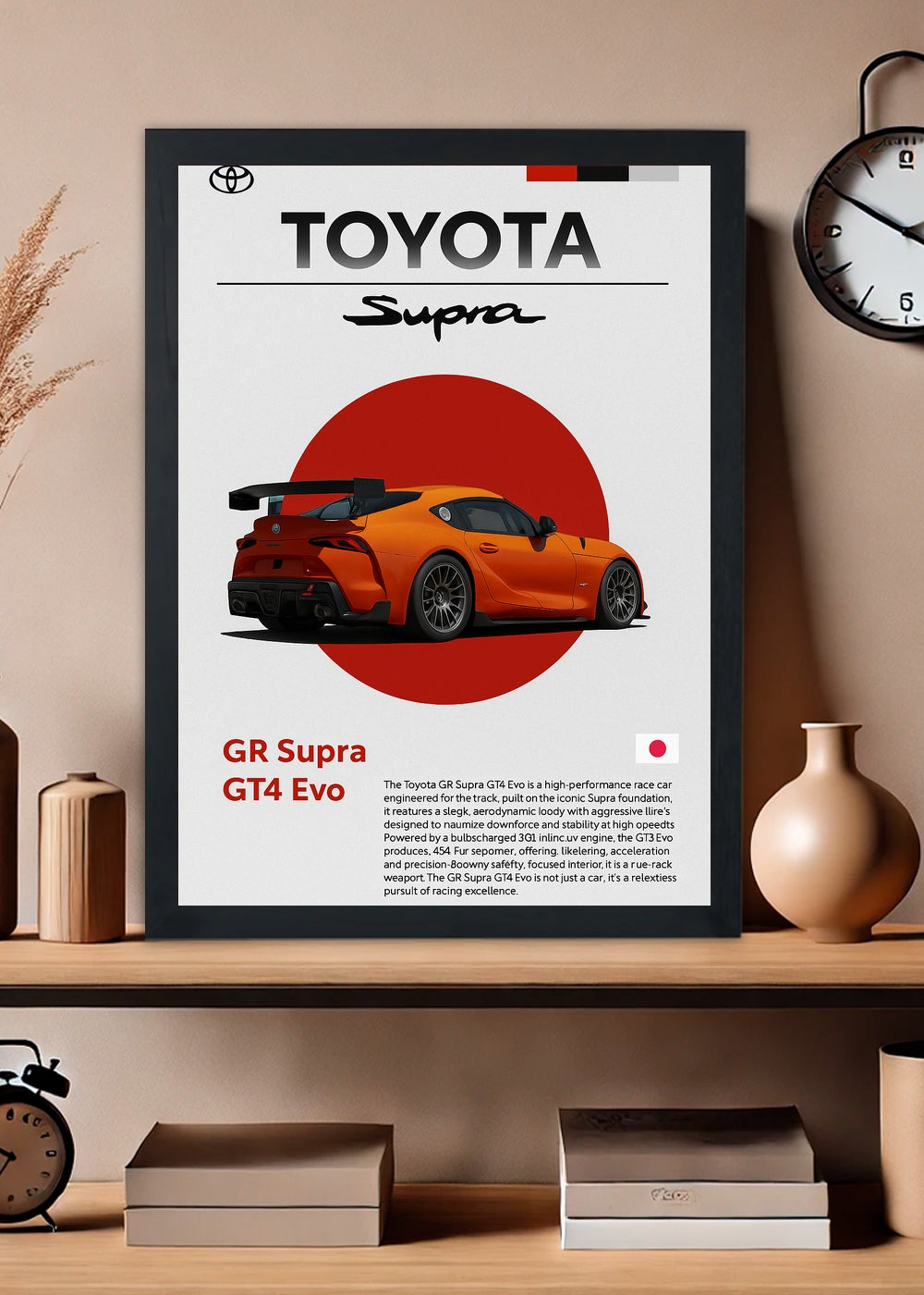 Quadro decorativo GR Supra GT4 Evo – Com vidro