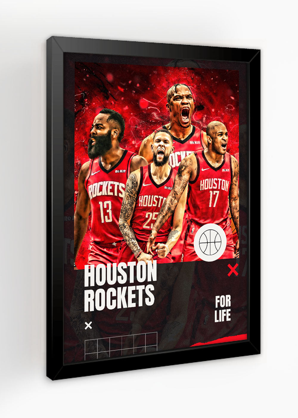 Quadro Decorativo Houston Rockets - Com vidro
