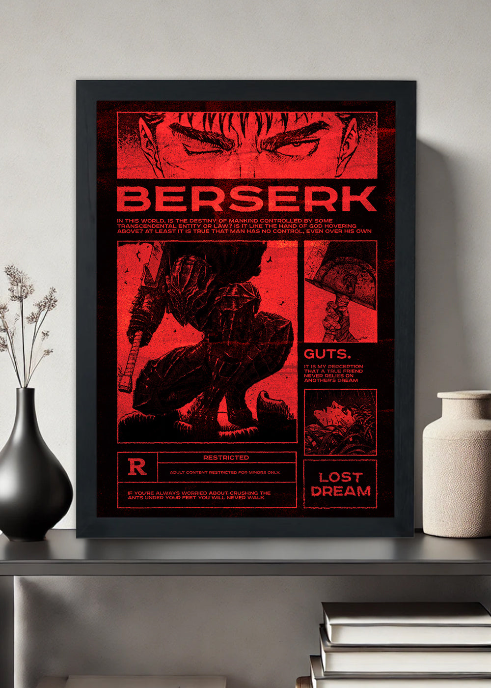 Quadro Decorativo Beserk - Com vidro