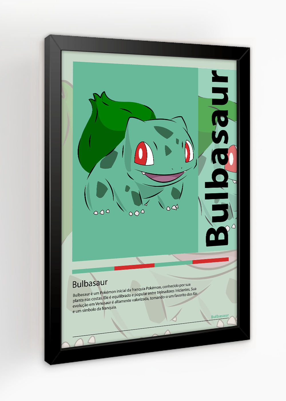 Quadro Decorativo Bulbasaur - Pokémon - Com vidro