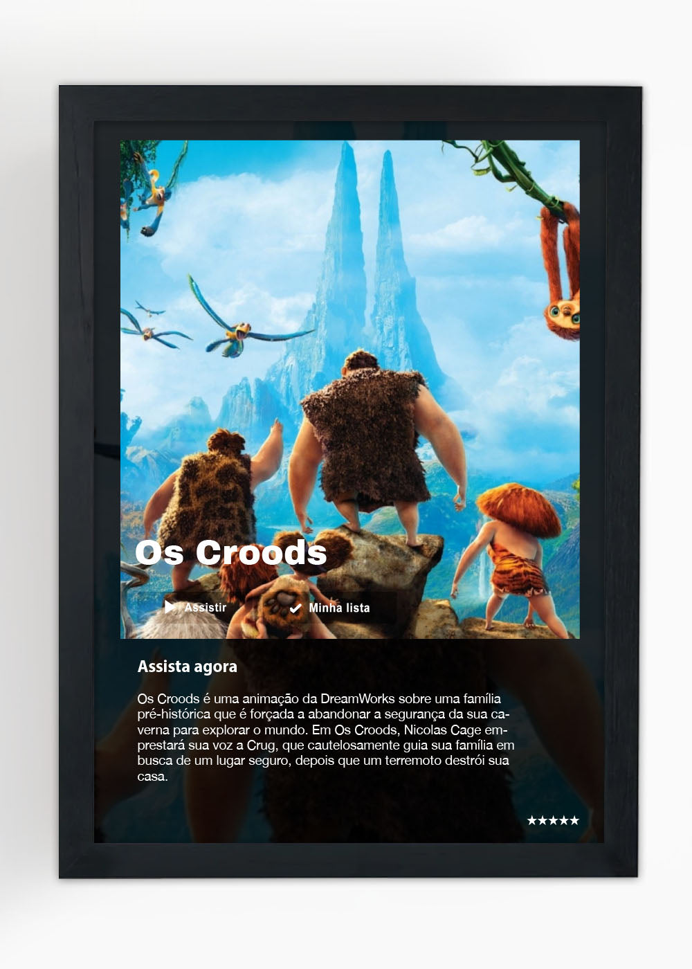 Quadro Decorativo Os Croods - Com vidro