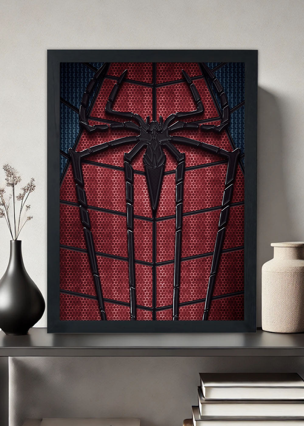 Quadro Decorativo Heroi Marvel - Logo do aranha - Com vidro