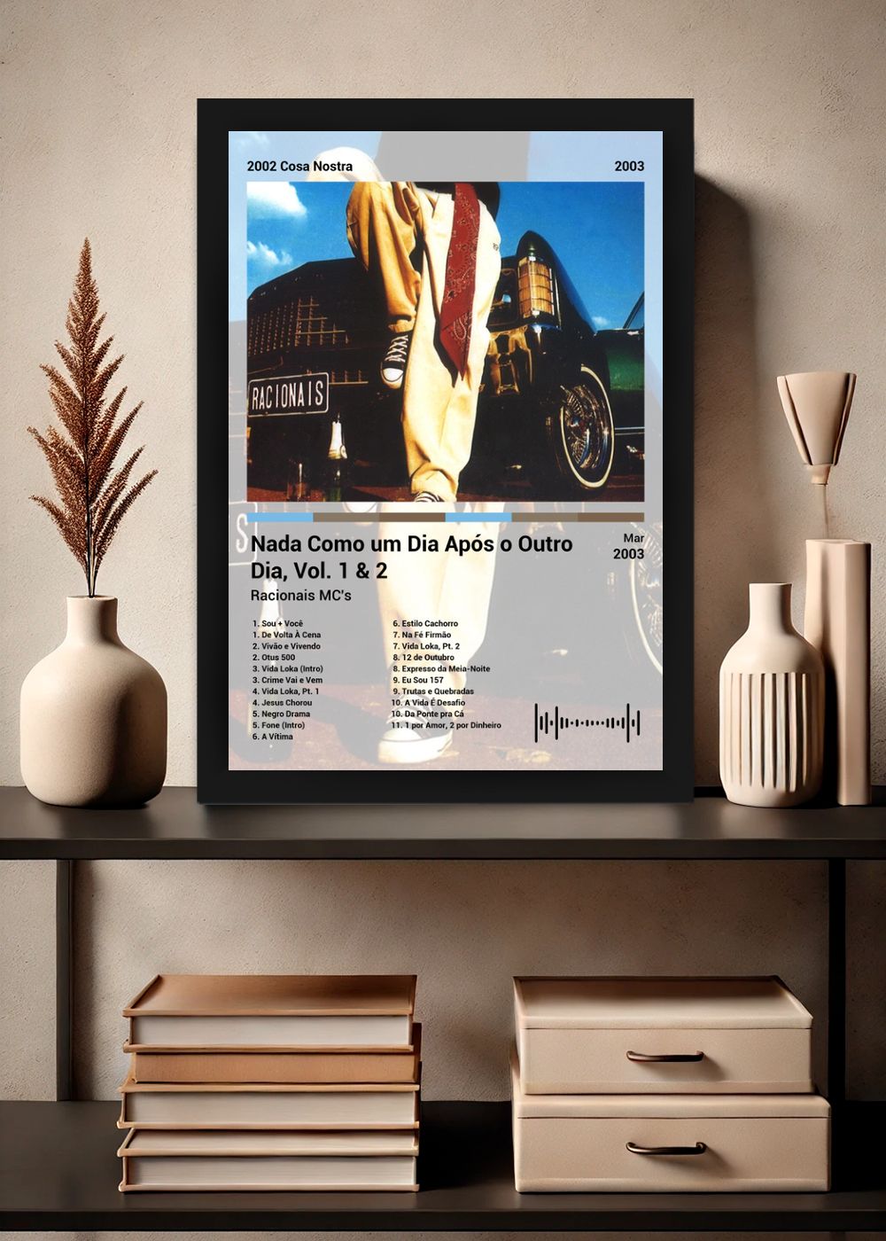 Quadro Racionais MC's Nada Como um Dia ... (Light) Com Vidro