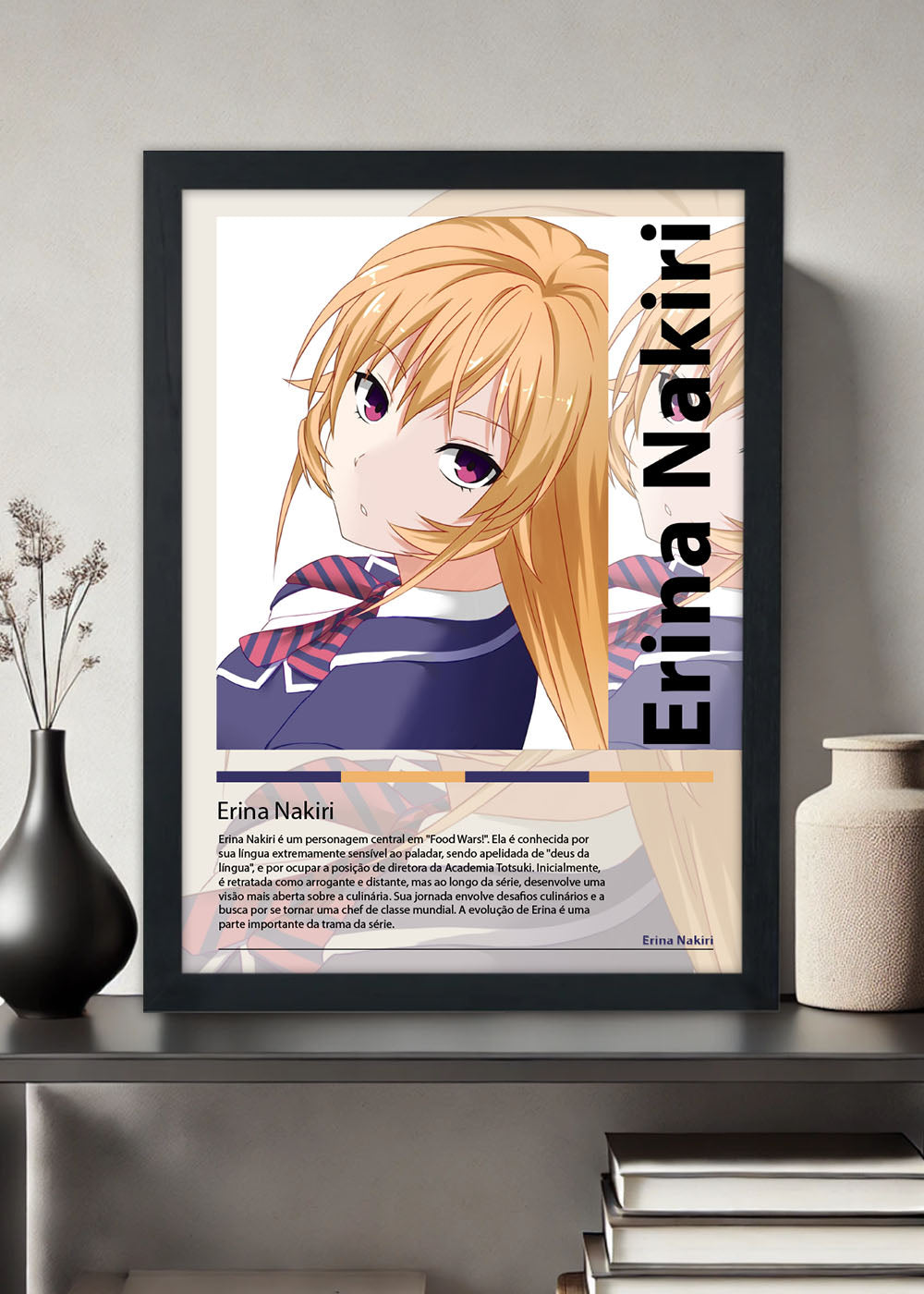 Quadro Erina Nakiri Food Wars! Shokugeki no Soma - Com vidro