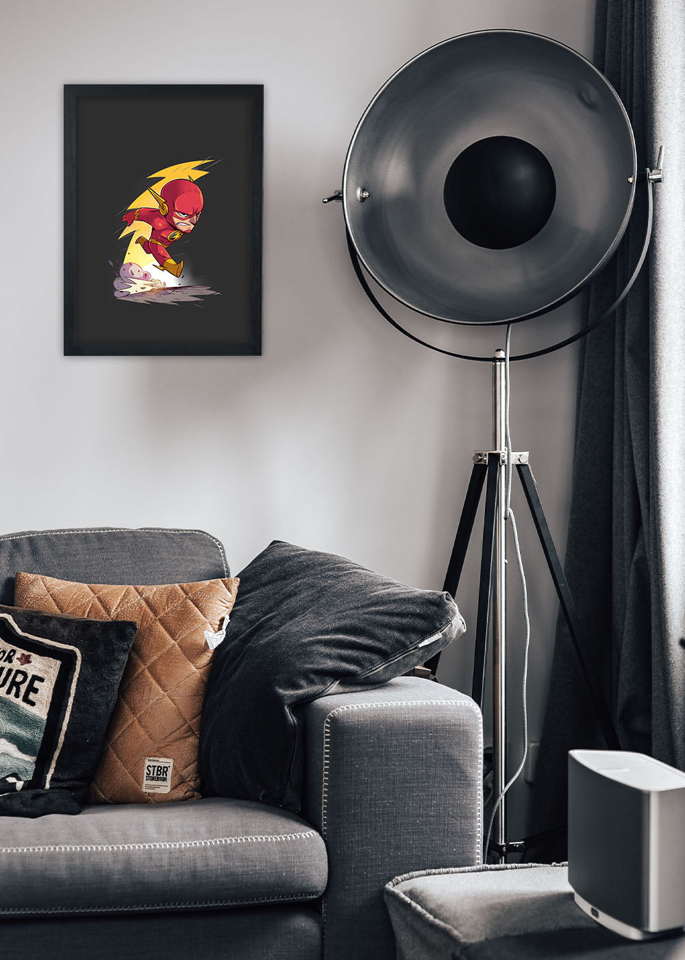 Quadro Decorativo Heroi DC - The Flash animation - Com vidro