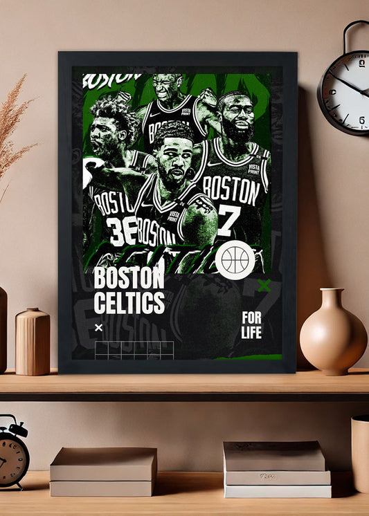 Quadro Boston Celtics For Life - Com vidro