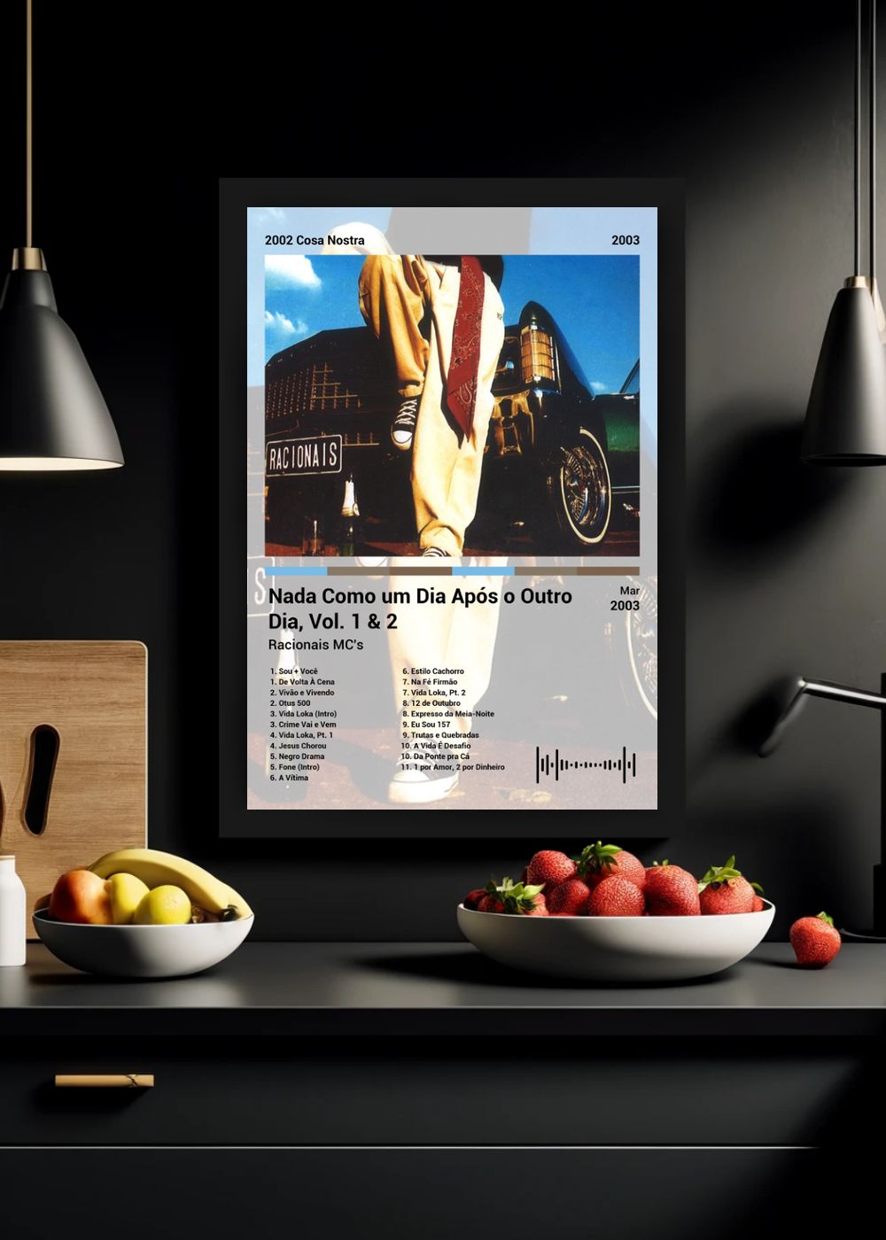 Quadro Racionais MC's Nada Como um Dia ... (Light) Com Vidro