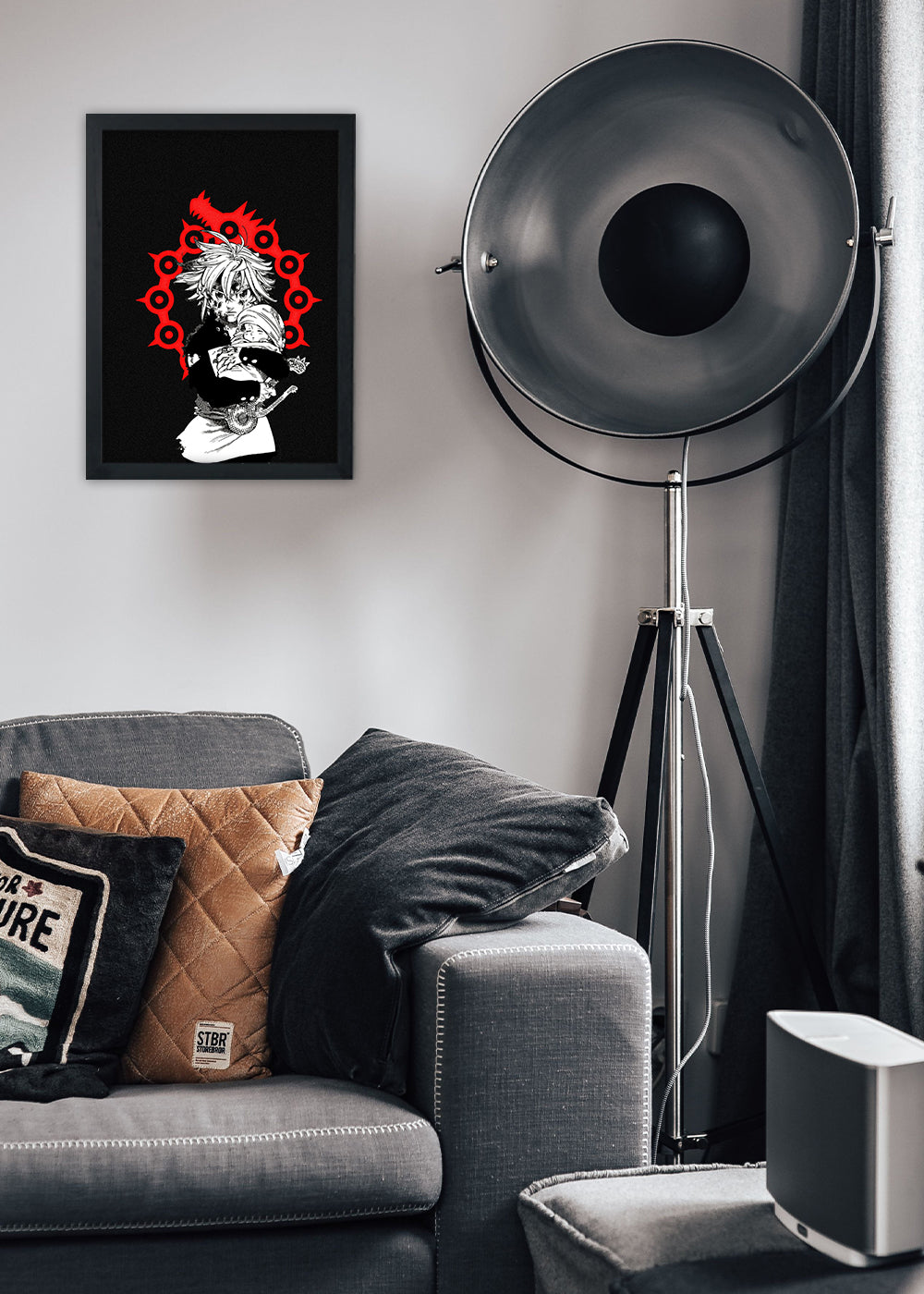 Quadro Meliodas com elizabeth em seus braços - Com vidro