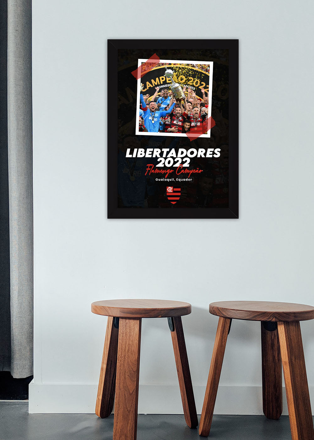 Quadro Campeão da libertadores 2022  - Flamengo - Com vidro