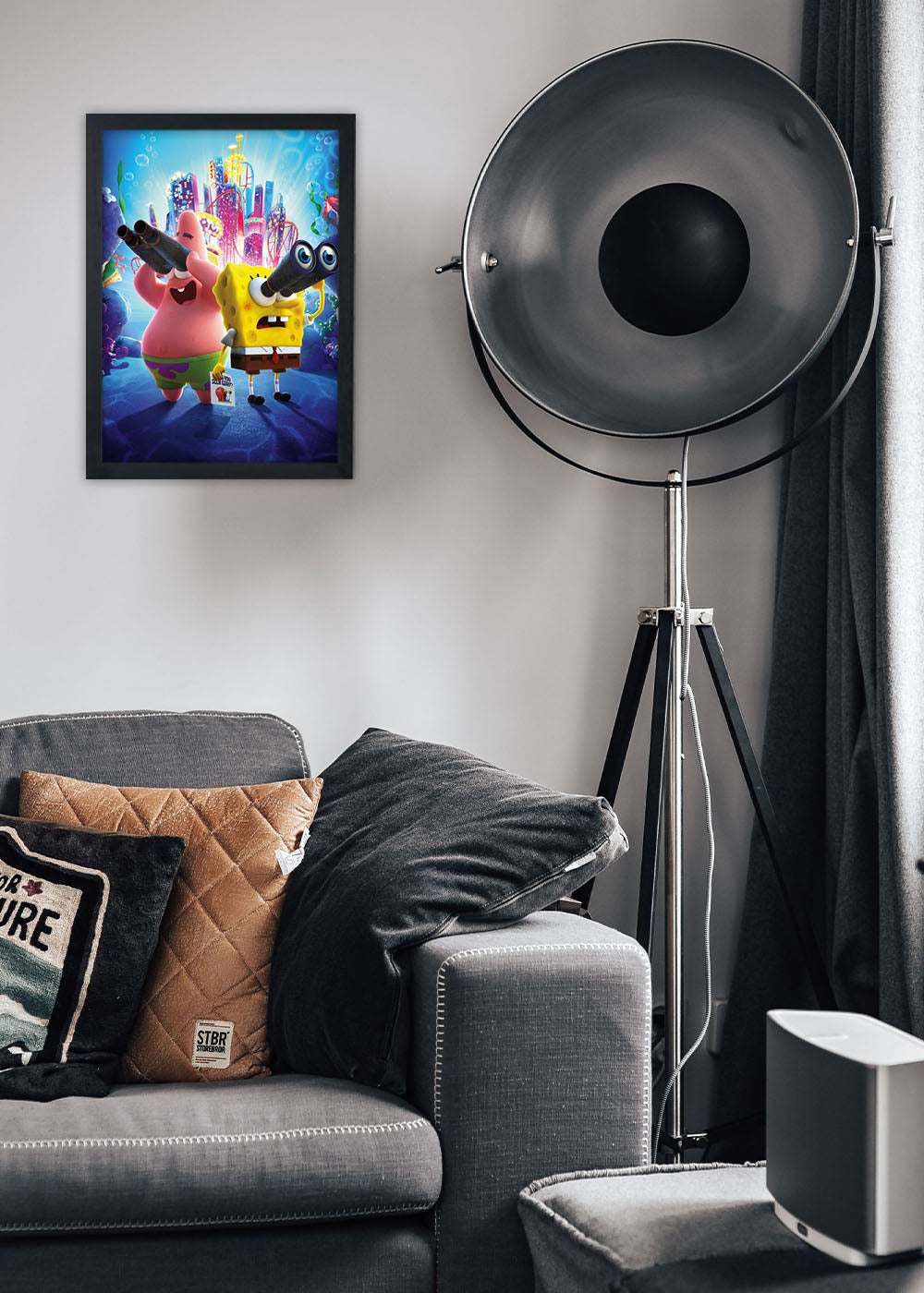 Quadro Decorativo Bob Esponja e Patrick - Com vidro