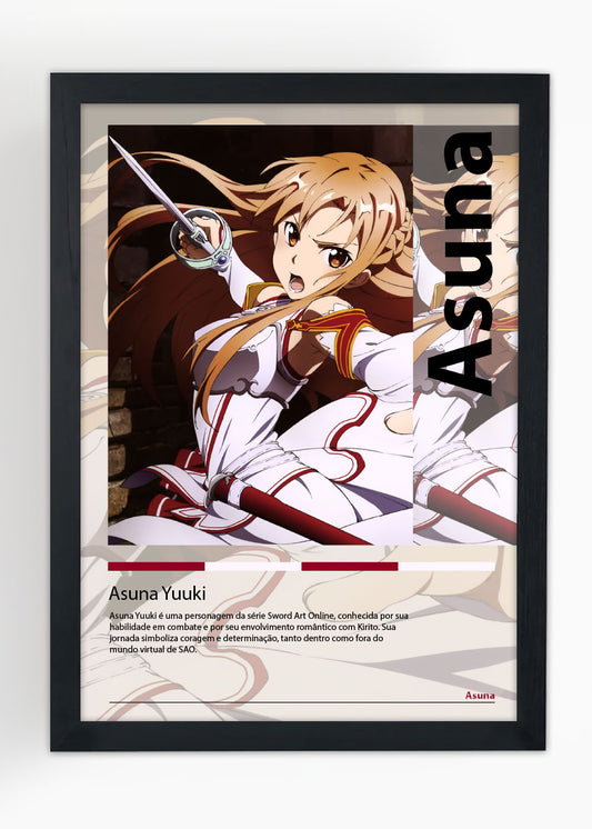 Quadro Decorativo Asuna Yuuki - Sword Art Online - Com vidro