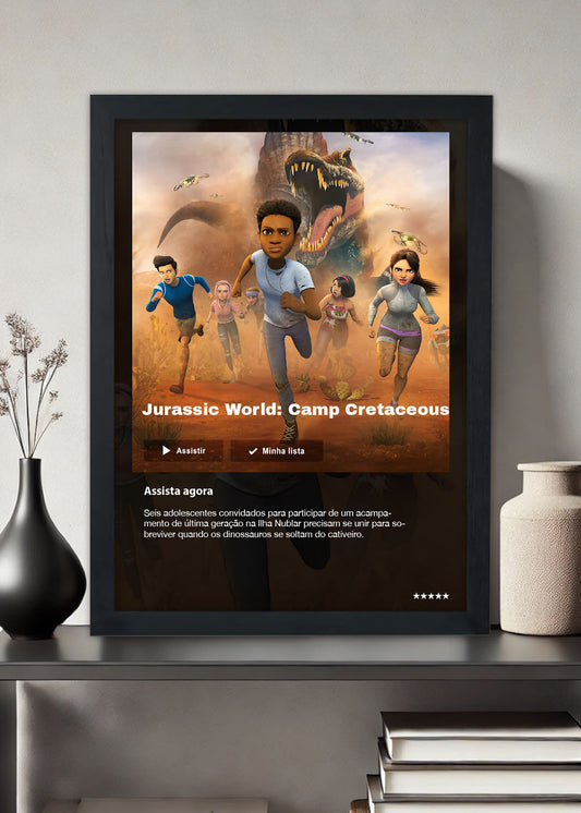 Quadro Decorativo Jurassic World Camp Cretaceous - Com vidro