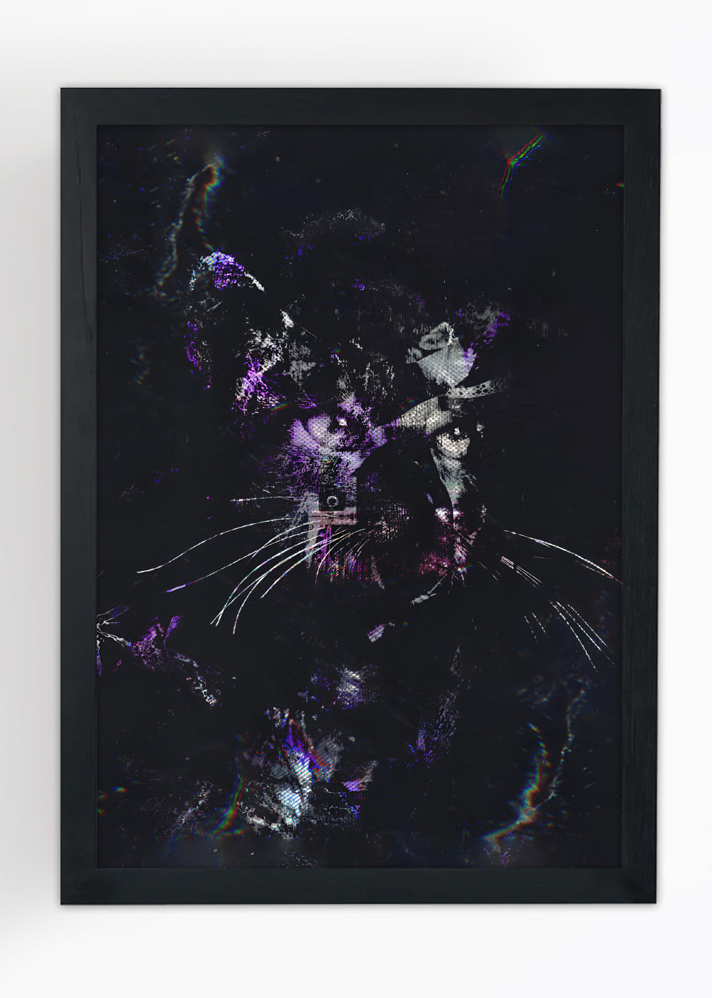 Quadro Decorativo O gato misterioso - Com vidro