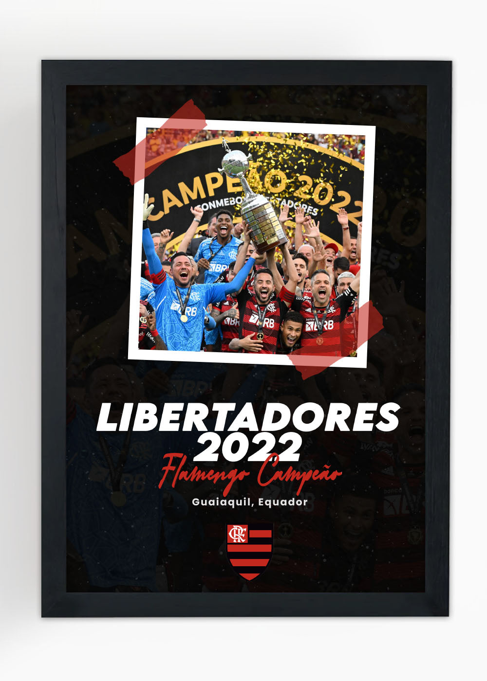 Quadro Campeão da libertadores 2022  - Flamengo - Com vidro
