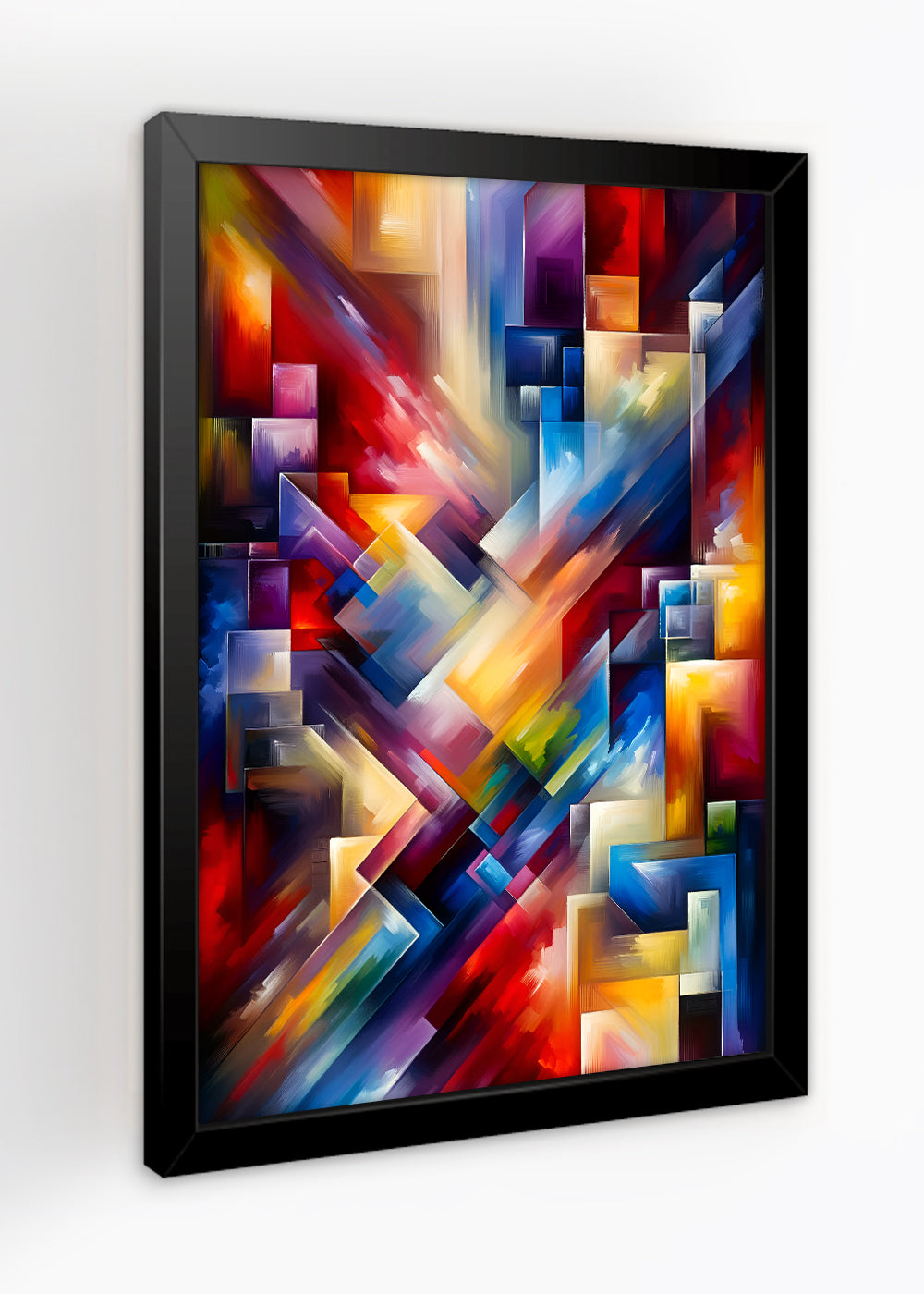 Quadro Decorativo arte Abstrata colorido - Com vidro